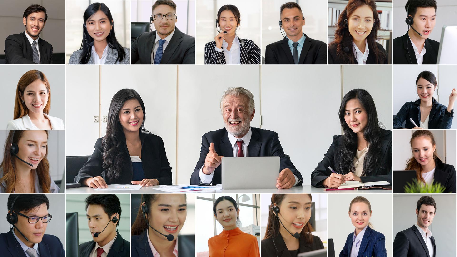 Business people group meeting in video conference